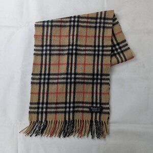 Burberry Designer Cashmere Check Scarf Beige Unisex Winter Essential